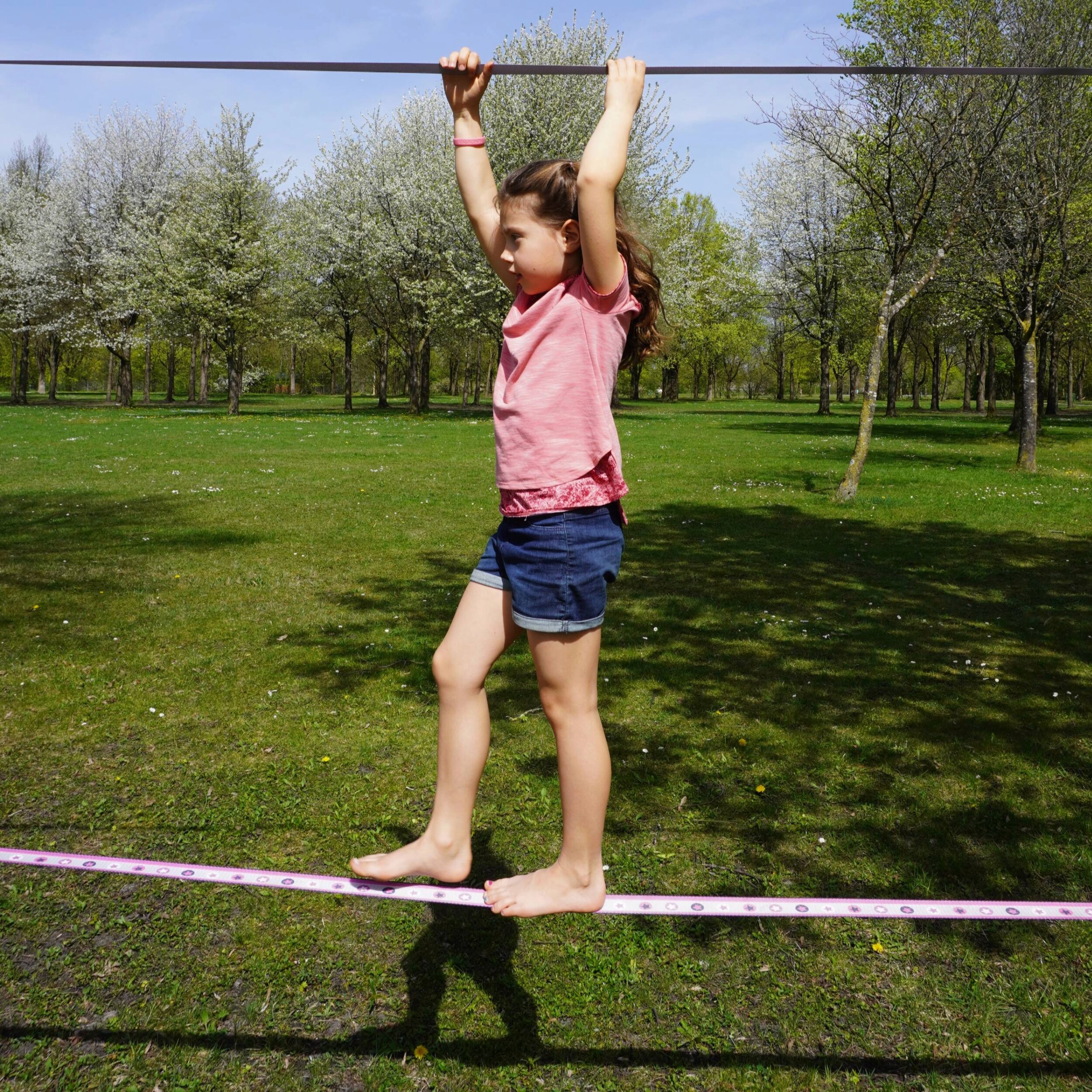 Slackline Set PINK STARS 25m – Bild 3